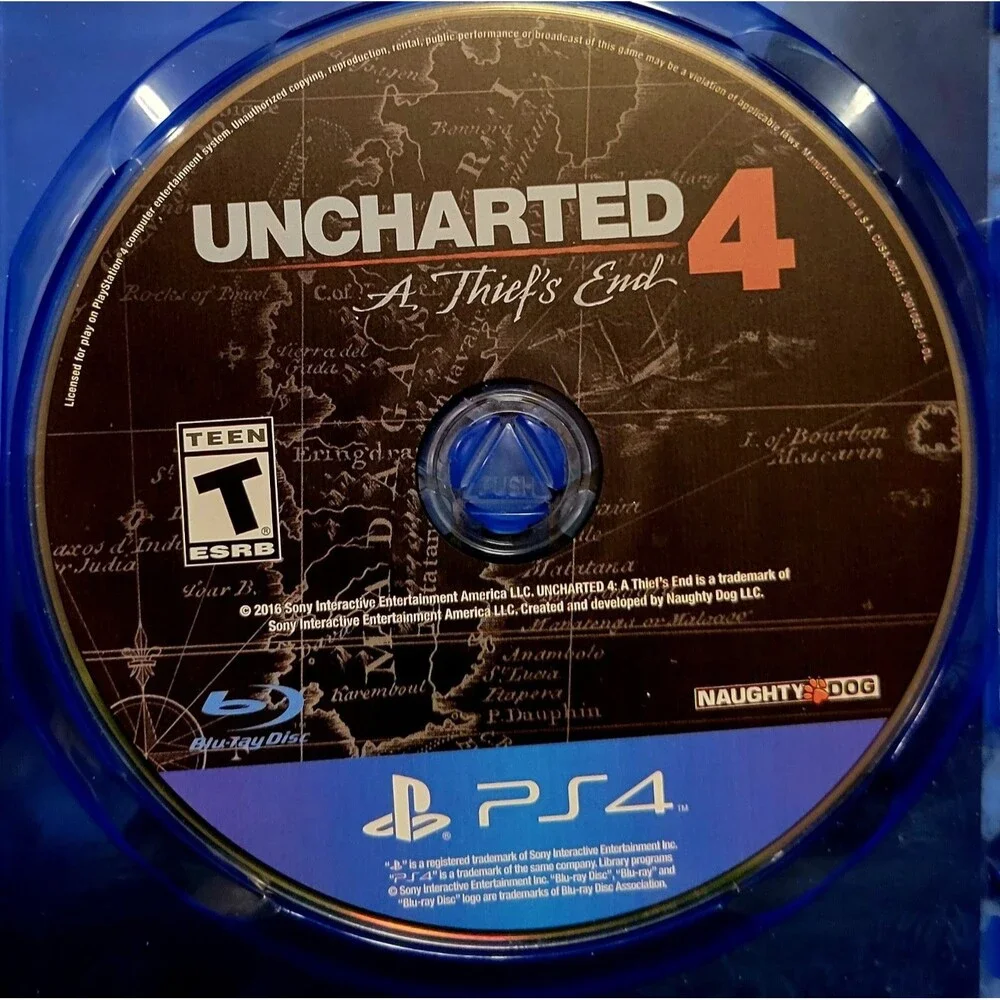 SONY PLAYSTATION 4 PS4:Uncharted 4: A Thief's End,CLN DISC,TESTED,FAST SHIPPING